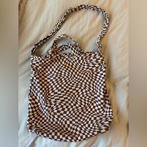 BAGGU CHECKED CANVAS TOTE